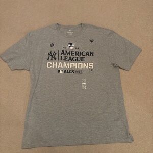 NWT Men's Fanatics New York Yankees American League AL Champions Shirt Grey XL